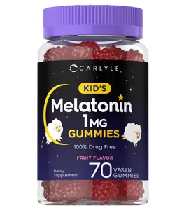 Carlyle Kids Melatonin Gummies | 1 mg 70 Count | Fruit Flavor Gummy | Vegan, Non-GMO, Gluten Free