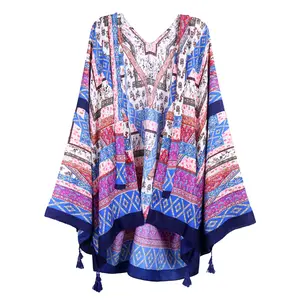 Wehello Africa Women Cardigan stitch robe Cocktail sexcy Boho Maxi African Holiday Batwing Sleeve Silk Robe Womenswear Casual Elegance Soft