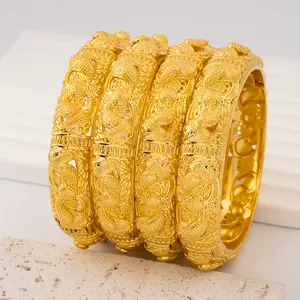 Women's Cuff Bracelet Luxury 24K Gold Plated Open Europe fashion vintage gold-plated color traditional wedding bracelet, bracelets for women,gifts girlfriend