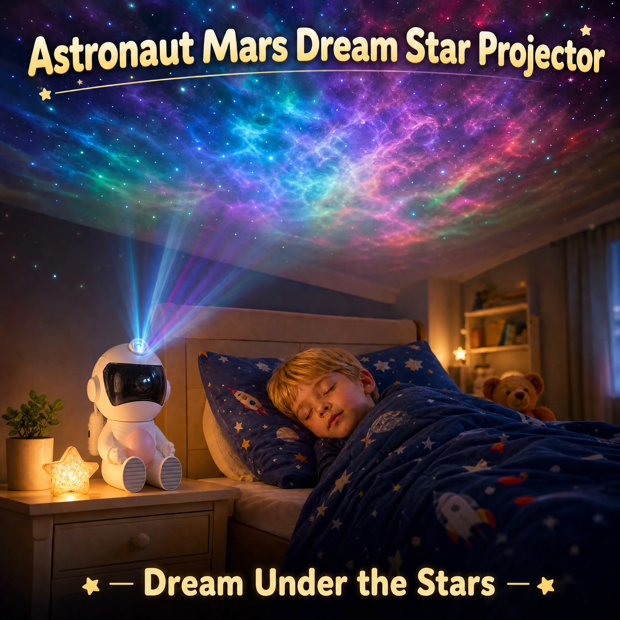 Astronaut Star Design Night Light, USB Powered Desktop Starry Sky Light, Decorative Light For Home Bedroom, Living Room & Kids Room, Aurora Projector Lamp, Creative LED Lighting, Cool Lights, LED Lights Bedroom, LED Star Light, Led Decoration Lamp
