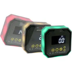 Light Cube, Digital Angle Gauge and Level, Turns Green When Level and Blue at Custom Reference Angles, Finds and Measures at 0 - 90 and 0 - 180 Degrees (No Case)