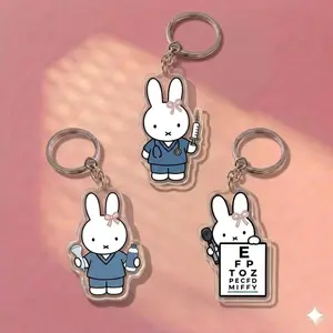 Creative Professional Design Bunny Keychain Long Eared Character Acrylic Keychain