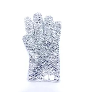 Handmade Silver FULL Crystal Sewn on Glove for Michael Jackson Rhinestone Collection Perfect for Impersonator Preformance