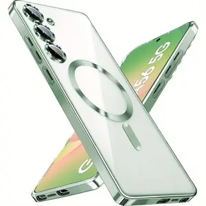 Fashion Shockproof Phone Case with Lens Protector, Slim Clear Magnetic Phone Protective Cover, Phone Accessories Compatible with Samsung Galaxy A56 A55 A54 A36 A35 A34 A16 A15 A14 S25 24 23, Casing