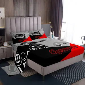 Feelyou Gamer Bedding Set - Video Game Controller Design, Deep Pocket Fit Fitted Sheet, Pillow Case, Multiple Sizes