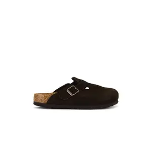 BIRKENSTOCK Boston Soft Footbed Clog in Mocha Suede