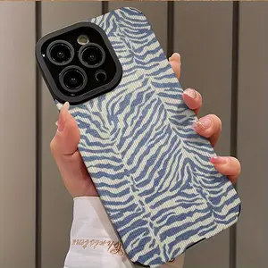Blue Zebra Pattern Shockproof Ultra-Thin Phone Case for iPhone 17/16/15/14/13/12/11/plus/pro Max, Dust-Proof and Stylish Gift