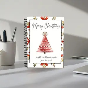 DIY Spiral Bound Christmas Gift Card Album Book, Surprise Page, Student Survival Graduation Card Holder, Teacher Classmate Santa Gift Planner, Paper Book