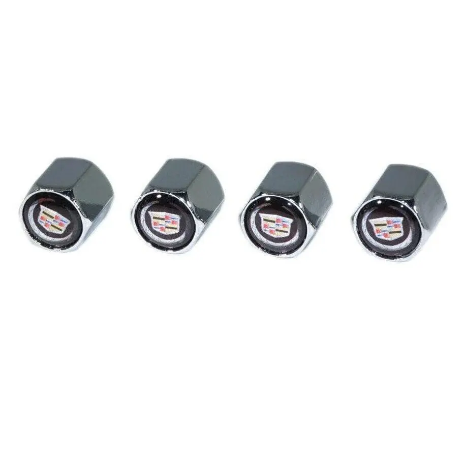 Chrome Valve Stem Tire Caps, Style: Cadillac