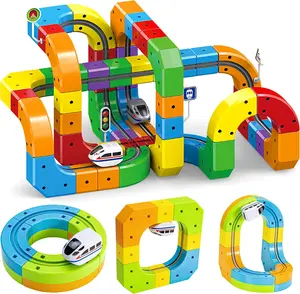 Educational Electric Train Set for Kids Ages 3+ STEM Race Track Building Toy with Flexible 3D Layouts, Gift for Boys and Girls