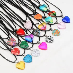 20Pcs Women's earrings with mineral healing Reiki gemstones in random natural gems and crystal necklaces beloved pendants