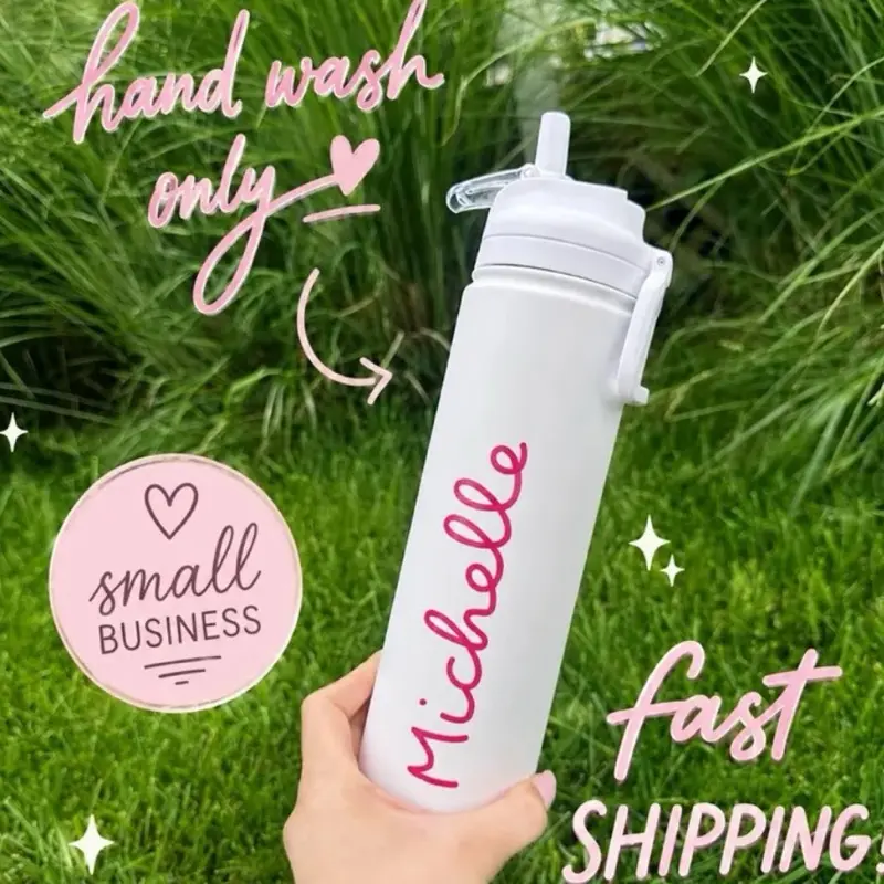 Personalized  24oz White Stainless Steel Tumbler, island love cup with name Love Beach themed, Gift for bachelorette bride. Love cup island  Bottled