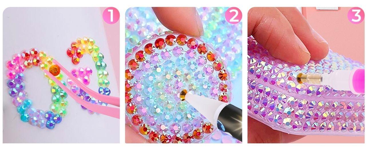 Bedazzling Kit 40000Pcs 40 Colors Resin Jelly Rhinestones, Multicolor 3mm Flatback Gems for Diamond Art, Bedazzler Kit with 4Pcs 10ml B7000 Jewelry Glue & Tools for DIY Nail Art Crafting Makeup Adults