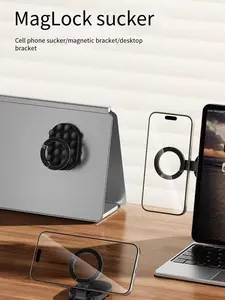 Techoo us  maglock suction cup phonjje mount  desktop stand for ihone 17 16 15 14 with suction bottom for wall glass