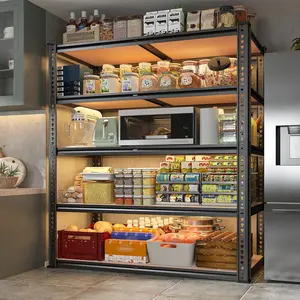 Raybee Garage Shelves Classic 5-Tier 72" H Metal Storage Shelving Unit Height Adjustable Versatile Utility Rack for Warehouse Pantry Kitchen Organiser