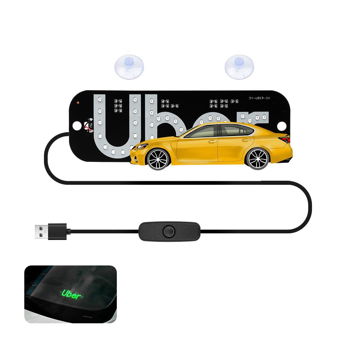 LED Driver Sign  USB Rechargeable Light for Rideshare Drivers