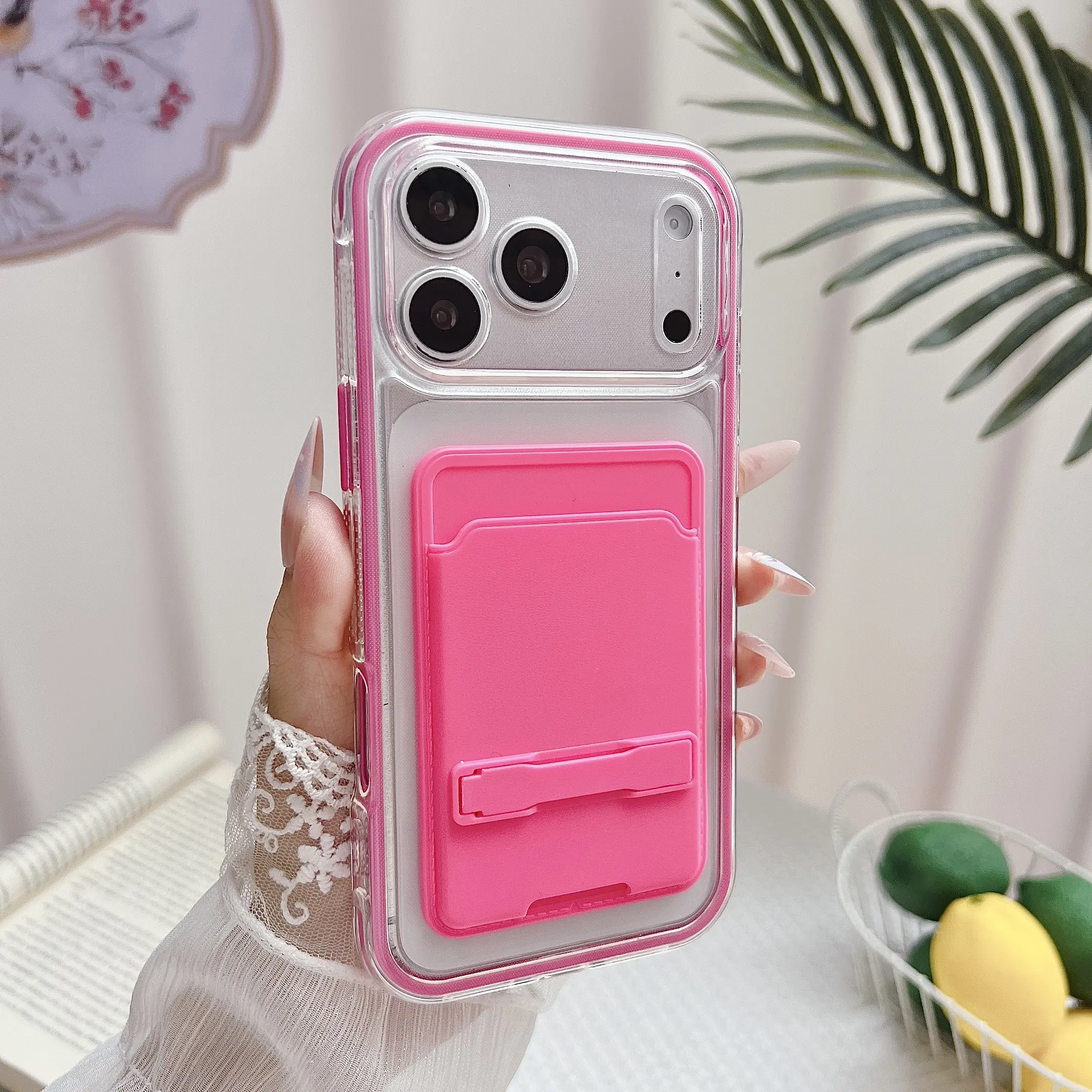 #tiktokshopbacktoschool Colorful Smart 2-in-1 Card Holder Airbag Protective Phone Case for iPhone 17, 17 Air, 16, 15, 14 and 13 Pro Max or Plus and 16e, Compatible with MagSafe Wireless Charging, Phone Accessories, Sports Accessories,
