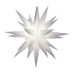 Keystone Holiday Outdoor 21 Inch Diameter Illuminated Prelit LED Christmas Advent Star Light Holiday Decoration w/ Twist & Lock Design, White