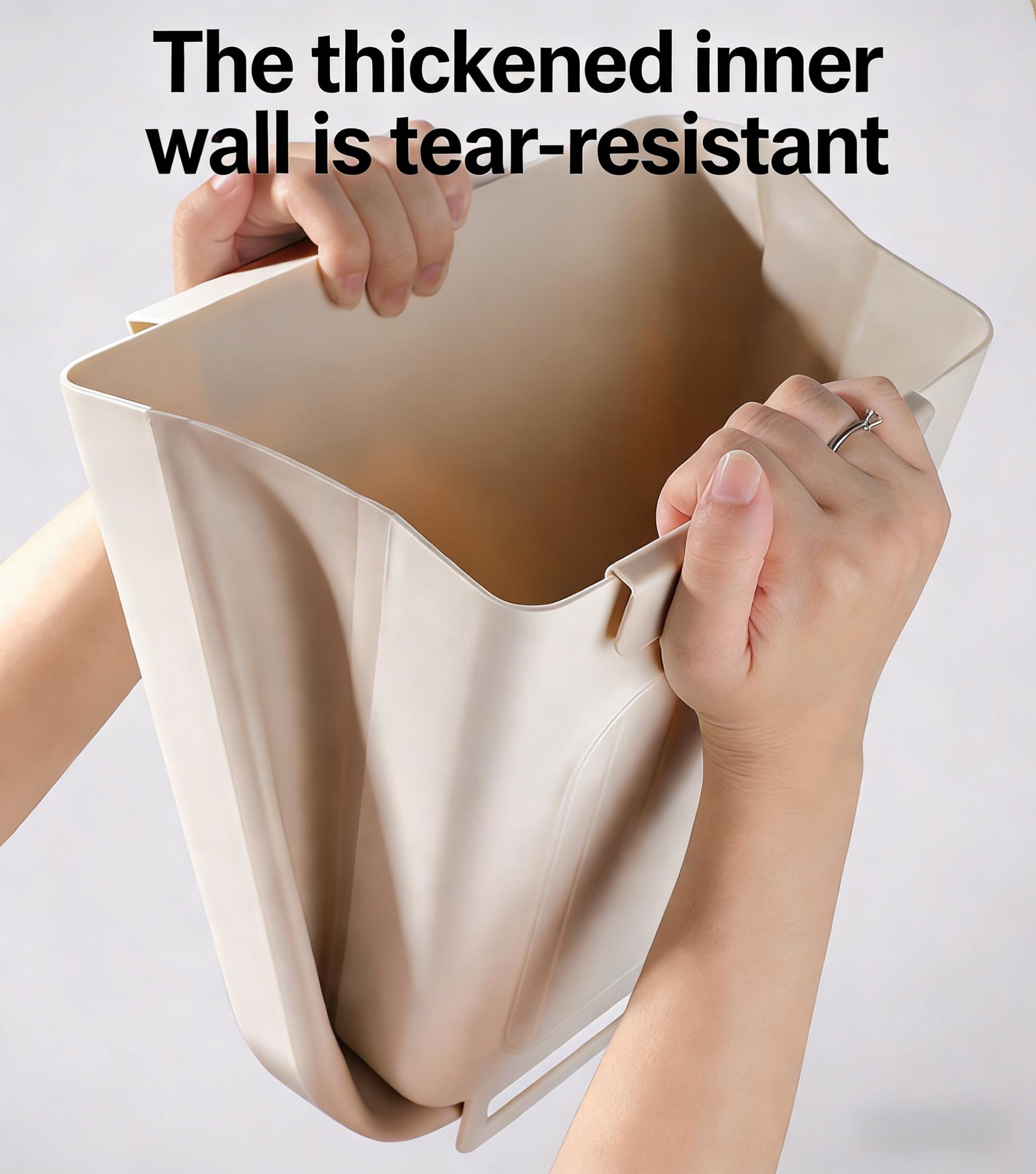 Foldable Hanging Kitchen Trash Can, Space-Saving Hanging Garbage Bin for Kitchen Cabinets, Convenient Cabinet Door Waste Bin, Portable and Collapsible Trash Container, Must-Have Home Kitchen Accessories for Neat and Tidy Countertops