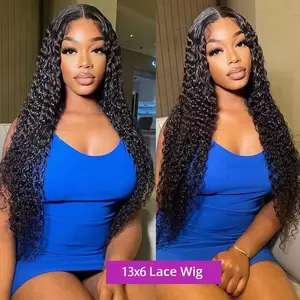 Bling Hair Kinky Curly 13x6 Lace Front Wigs 12~36Inch Jerry Curly Wigs Transparent HD Lace Human Hair Kinky Curly 4x4 Lace Closure Wigs For Women Brazilian Hiar 180Density
