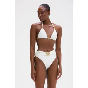 HIGH WAIST CORAL BIKINI BOTTOM