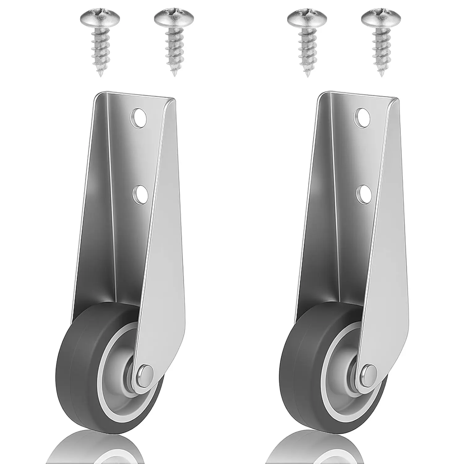 2 PCS Gate Caster Wheels Replacement, Sinking Door Bottom Pulley Directional Wheel Rubber Rolling Swivel Casters, Door Wheels Support Non-Slip Pulley Directional Wheel for Garden Gate Fence Tables
