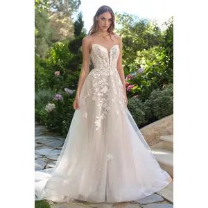 Andrea and Leo -WL070 Applique Strapless Bridal Gown