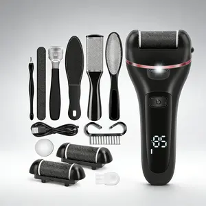 Electric Foot File Set, Simple Style Waterproof Digital Display, Suitable for Home Pedicure Cracked Heels & Foot Care, Pedicure Tool