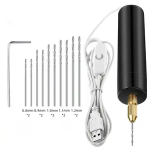 Mini Drill Set, Includes 10 Bits 0.8–1.2 mm | Portable DIY Grinding Tool for Pearl, Resin, Jewelry Making