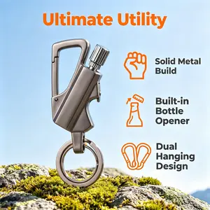 Metal multi-functional tool keychain, bottle opener - waterproof and reusable. Suitable for outdoor activities, travel, camping, parties, Father's Day gifts, graduation gifts.