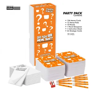 Did You Meme That Game Party Pack - Includes 156 Meme Cards, 24 Strategic Cards, 12 Meme Pads, 10 Pencils, 1 Pencil Sharpener, and Instruction Sheet. 4 to 10 Players. For Ages 12 Adult Made in USA
