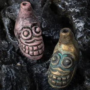Aztec Ghost Whistle Boots Set, Funny Spooky Stress Relief Decorative Piece, Vintage Weathered Craft, Halloween Theme Decoration