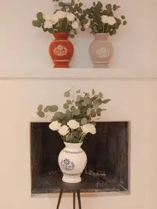 Stainless Steel Decorative Vase with Removable Textile Cover | Mexican-Inspired Home Decor