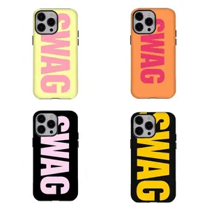 SWAG combo phone cases, in vibrant colors, are compatible with iPhone 17/16/15/14/13/12/11 Pro Max/Plus and Samsung Galaxy S23FE/22/23/24/25, making them the perfect gift for fashionable girls and women.