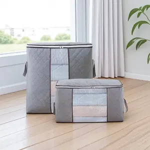Transparent Window Waterproof Oxford Cloth Storage Bag, Foldable Garment Organizer with Dual Zipper Design, Multiple Sizes Available, Clothing Storage Organizer