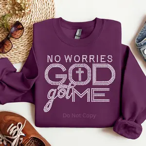 No Worries Rhinestone Transfer