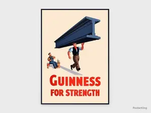 Guinness For Strength  Original Vintage Poster Beer Poster, Guinness Drink Art