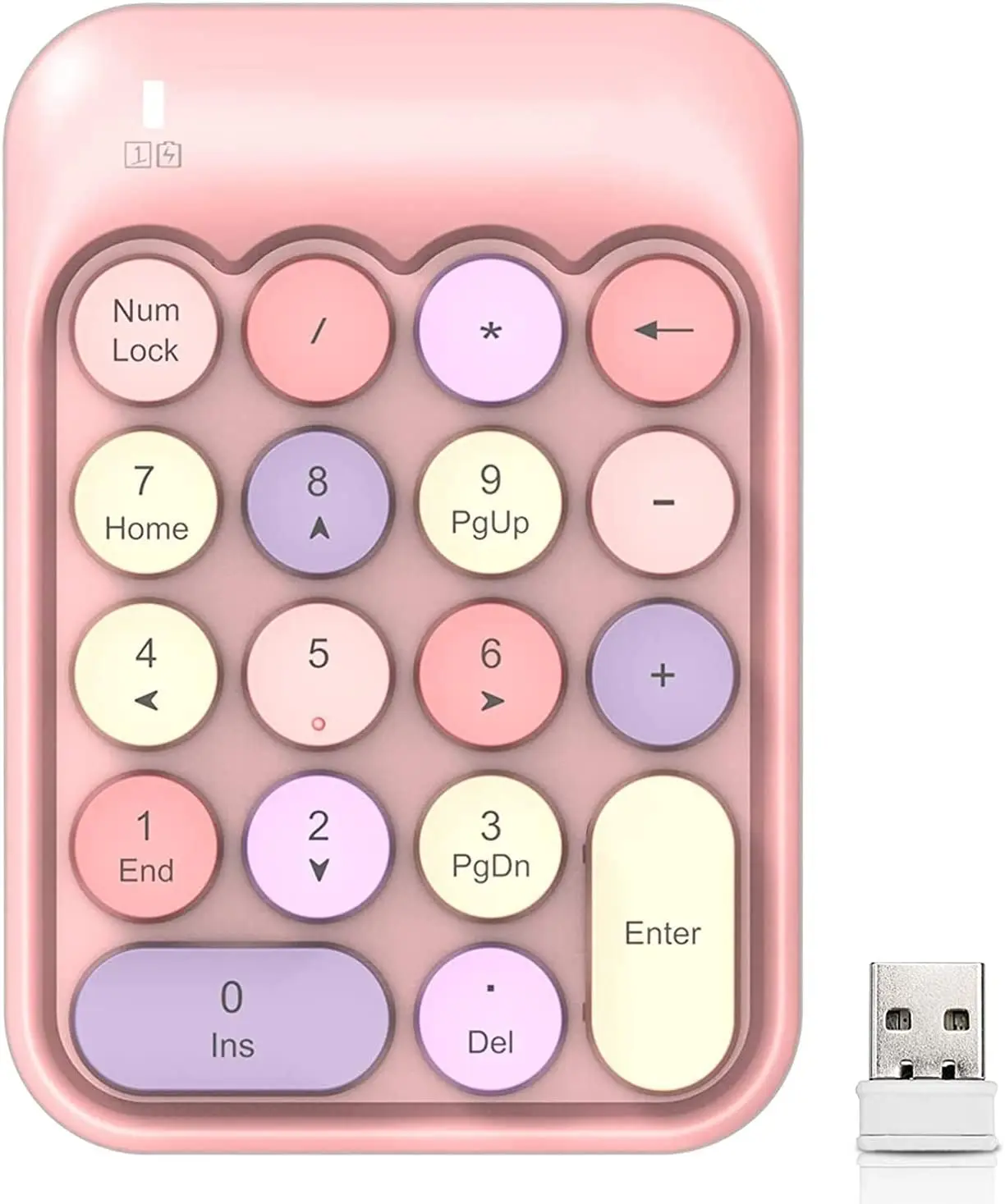 X910-Series 2.4GHz Wireless Backlit Mini Number Pad with 18 Round Keys, ABS Plastic Keycaps, USB Receiver, 12-Month Battery Lifespan, Auto-Sleep Mode, Ergonomic Tilt Angle, Manufacturer Warranty for Home Use