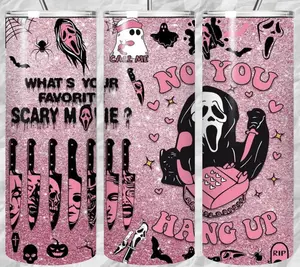 20oz ghostface tumbler with straw Drinkware