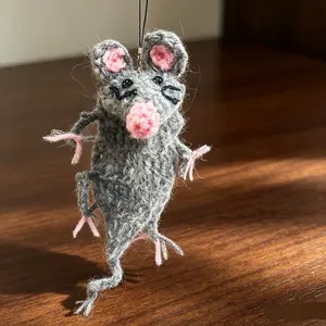 Cozy Crochet Mouse Keychain, Cute Plush Doll Bag & Home Decor Ornament summervibes