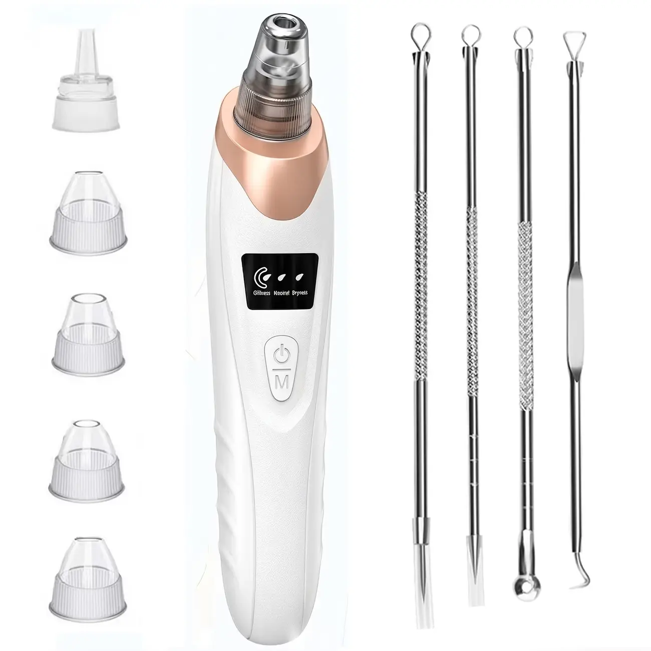 Multifunctional Pore Cleansing Device - Unisex Skin Care Tool with 5 Probes, Silicone Brush Cleansing, Blackhead Removal, Deep Pore Extractors, Ideal Festive Valentine's Day Gift for Home & Party Supplies Facial Beauty Instrument summerwins,summerwins