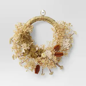 Asymmetrical Floral Preserved Fall Wreath - Threshold