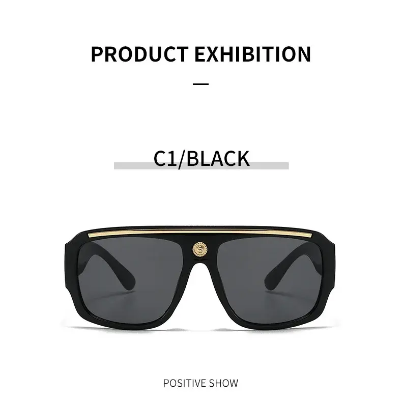 Fashion Brand Luxury Designer Sunglasses Men Women 2026 Oversized Vintage Punk Shades Glasses Summer Travel Outdoor Sunglasses