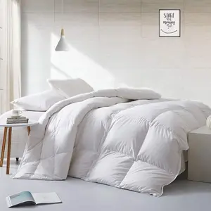 Size Lightweight Feathers Down Fiber Comforter, Light Warmth Luxury Duvet Insert for Hot Sleepers/Warm Weather - High Fill-Power Hotel Collection Summer Comforter(68x90,White)