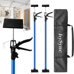 2-Pack Adjustable Telescopic Support Rods – 45 to 114 inch Heavy Duty Steel Pole – Max Load 154 Lbs – Multi-Purpose Support for Cabinet Jack, Wardrobe, Drywall Lift & Third-Hand Support System – Anti-Slip Stabilizer