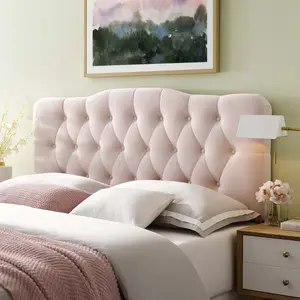 Modway Annabel Queen Diamond Tufted Performance Velvet Headboard in Pink