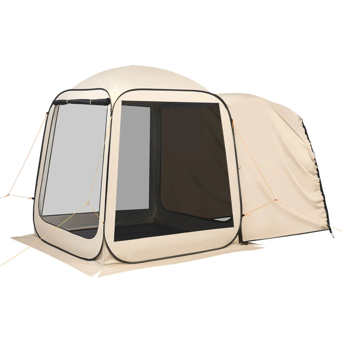 [Bellemave] Screen House Tent, 6 x 6 ft, 4-6 Person Pop Up SUV Tailgate Tent, Portable Screened in Canopy with Carry Bag, Netting Sides, for Car Camping, Garden, Patio, Backyard, Outdoor Activities, Beige