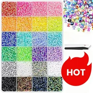 1 box of decorative resin crystals, 3mm colored gemstone flat-backed crystals for handcrafting, crystals for DIY creative clothing, water cups, mugs, shoes, fabric decoration, and nail art, Beads, Beads and Accessories