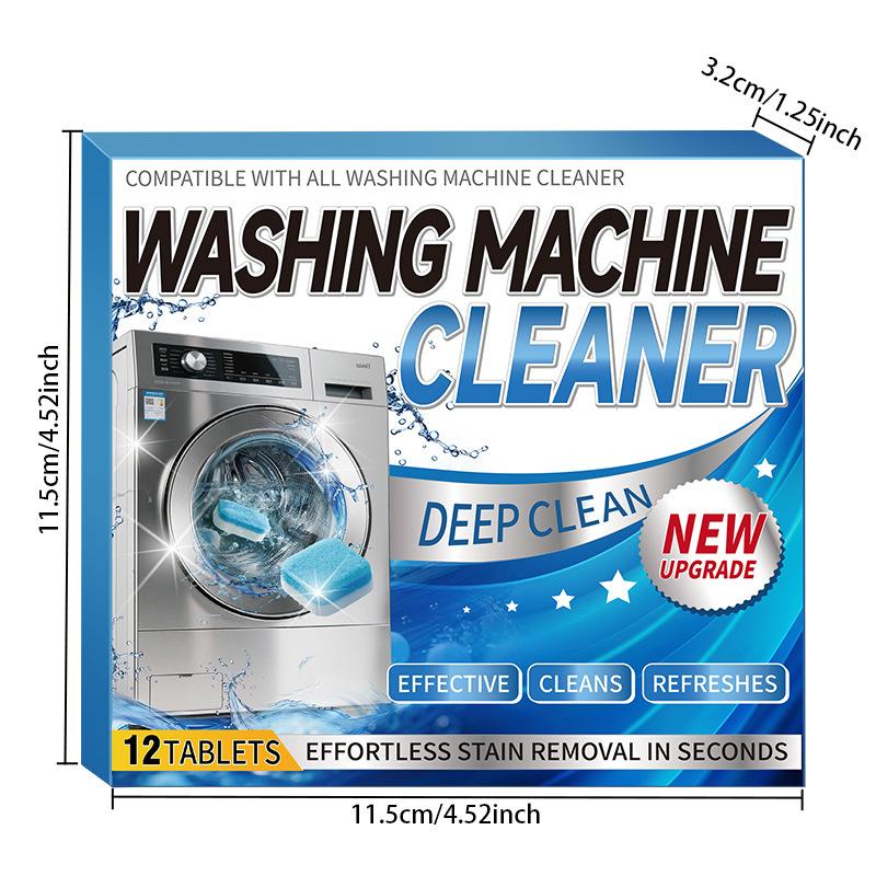 Washing Machine Cleaner Tablets, 3-in-1 Washer Tank Descaler & Stain Remover, Deep Cleaning Tablets for Front & Top Load Washers