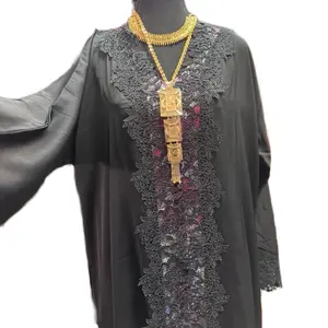Black Abaya with Lace - Elegant and Stylish Design